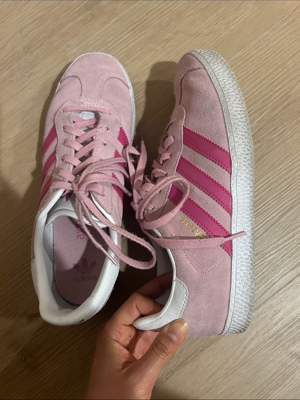 Adidas Pink Suede Gazelle Sneakers View 3